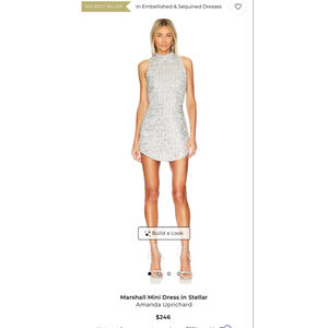 Women's Amanda Uprichard Silver Sequin Mini Dress M